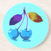 Lebhafte hellblaue Kirschen Getränkeuntersetzer (Vorne)