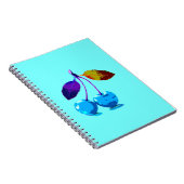 Lebhafte hellblaue Kirschen Notizblock (Rechte Seite)