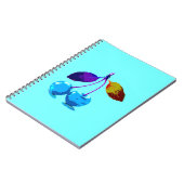 Lebhafte hellblaue Kirschen Notizblock (Linke Seite)