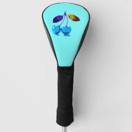 Lebhafte hellblaue Kirschen Pop Art Golf Headcover
