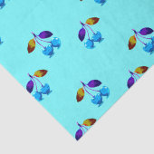 Lebhafte hellblaue Kirschen Seidenpapier (Detail)