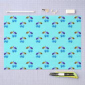 Lebhafte hellblaue Kirschen Seidenpapier (Handwerk)