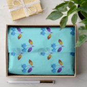 Lebhafte hellblaue Kirschen Seidenpapier (Geschenk)