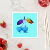 Lebhafte hellblaue Kirschen Serviette (Beispiel)