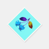 Lebhafte hellblaue Kirschen Serviette (Ecke)