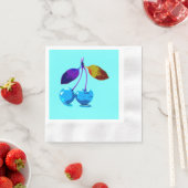 Lebhafte hellblaue Kirschen Serviette (Beispiel)