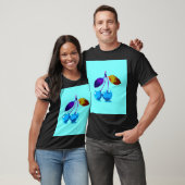 Lebhafte hellblaue Kirschen T-Shirt (Unisex)