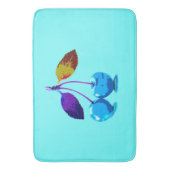 Lebhafte helle Blaukirschen Badematte (Vorderseite Vertikal)