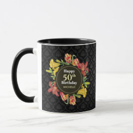 Lebhafte, helle Frühlingsblumen Wreath Birthday Fr Tasse