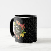 Lebhafte, helle Frühlingsblumen Wreath Birthday Fr Tasse (Vorderseite Links)
