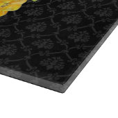 Lebhafte, helle Frühlingsblumen Wreath Black Damas Schneidebrett (Ecke)