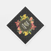 Lebhafte, helle Frühlingsblumen Wreath Geburtstag Serviette (Ecke)