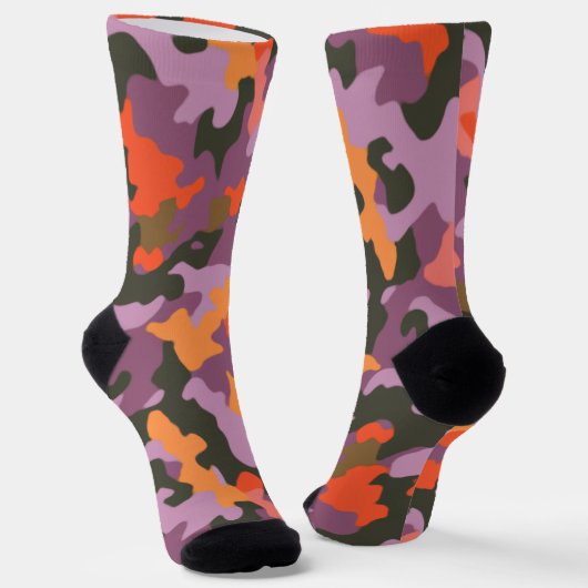 Lebhafte, helle, gelb-grüne Camouflage Socken (Gewinkelt)