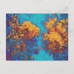 Lebhafte Herbstbäume Postkarte
