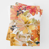 Lebhafte Herbstblumenmuster Geschenkpapier Set (Beispiel)