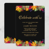 Lebhafte Herbsteinladung Einladung (Vorne/Hinten)