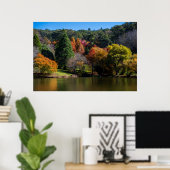 Lebhafte Herbstfarben Landschaftsbäume Poster (Heimbüro)