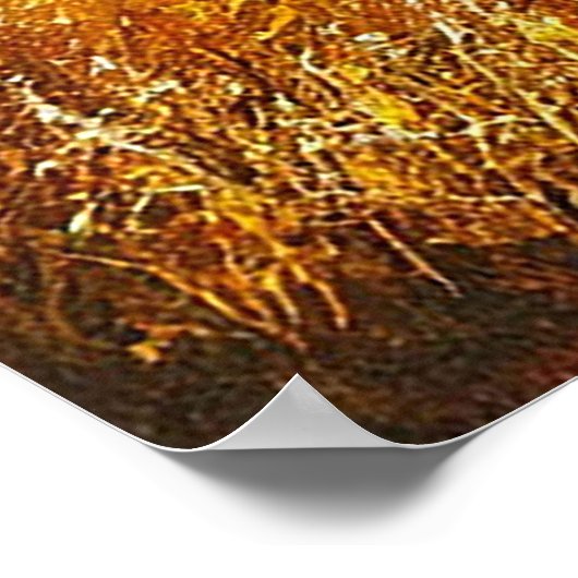 Lebhafte Herbstlandschaft mit Bäumen Poster (Ecke)