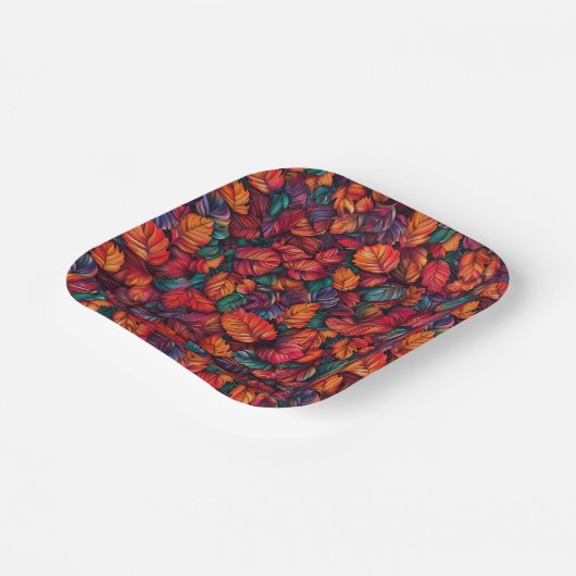 Lebhafte Herbstlaub Pappteller (Gewinkelt)