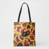 Lebhafte Herbstrot-gelbe Mini-Sonnenblumen Tasche (Vorderseite)