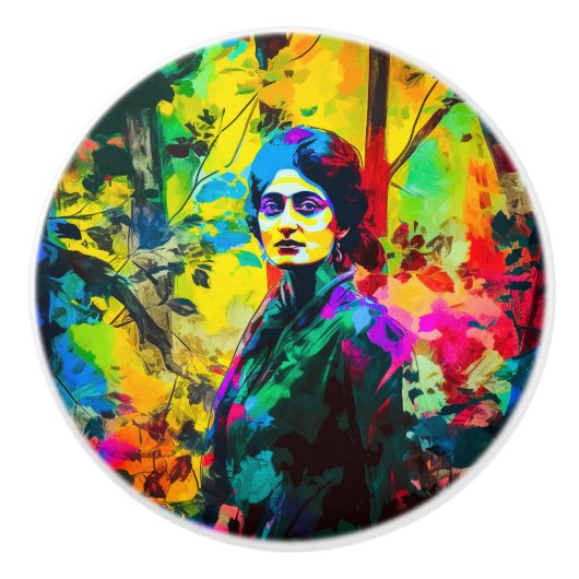 Lebhafte Herbstschönheit Keramikknauf (Vorderseite)