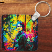 Lebhafte Herbstschönheit Schlüsselanhänger (Rückseite)