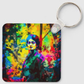 Lebhafte Herbstschönheit Schlüsselanhänger (Rückseite)