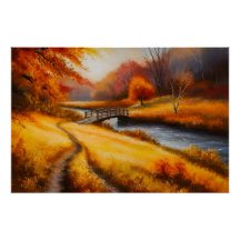 Lebhafte Herbstwaldmalerei - Herbstlandschaft