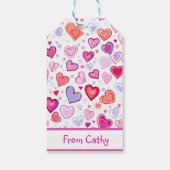 Lebhafte Herzen | Farblich | Benutzerdefiniert nac Geschenkanhänger (Rückseite)