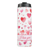 Lebhafte Herzen | Farblich | Benutzerdefinierter T Thermosbecher (Vorderseite)