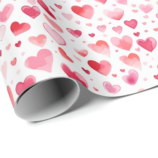 Lebhafte Herzen | Farblich | Valentinstag Geschenkpapier (Rolleneckpunkt)