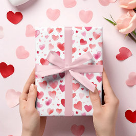 Lebhafte Herzen | Farblich | Valentinstag Geschenkpapier