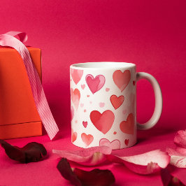 Lebhafte Herzen | Farblich | Valentinstag Kaffeetasse
