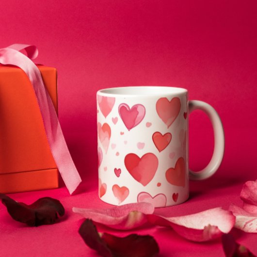 Lebhafte Herzen | Farblich | Valentinstag Kaffeetasse