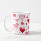 Lebhafte Herzen | Farblich | Valentinstag Kaffeetasse (Links)