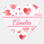 Lebhafte Herzen | INDIVIDUELLE NAME Herz-Aufkleber (Vorderseite)