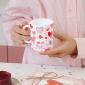 Lebhafte Herzen | INDIVIDUELLE NAME | Valentinstag Kaffeetasse