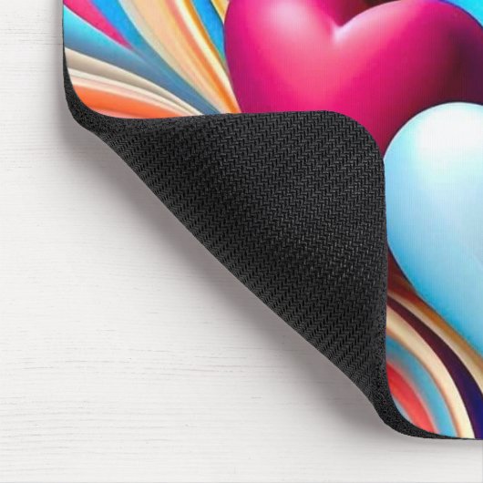 Lebhafte Herzen Mousepad (Ecke)