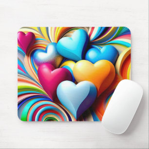 Lebhafte Herzen Mousepad