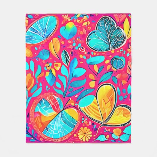 Lebhafte Herzkultur Fleecedecke (Vorderseite)