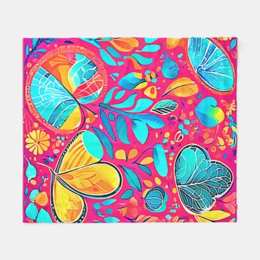 Lebhafte Herzkultur Fleecedecke (Vorderseite (Horizontal))