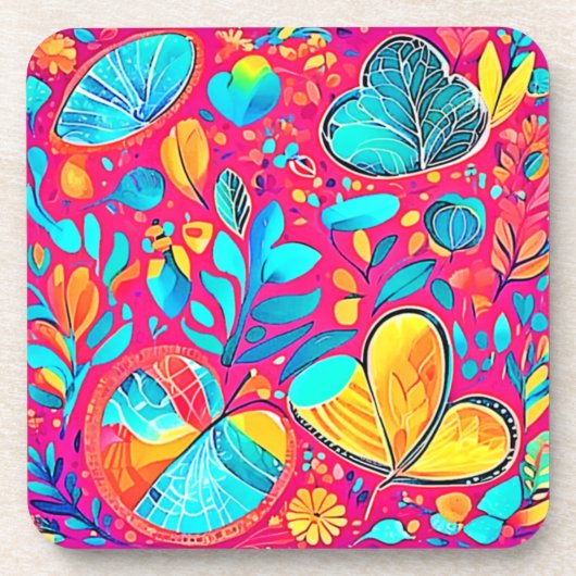 Lebhafte Herzkultur Getränkeuntersetzer (Vorderseite)