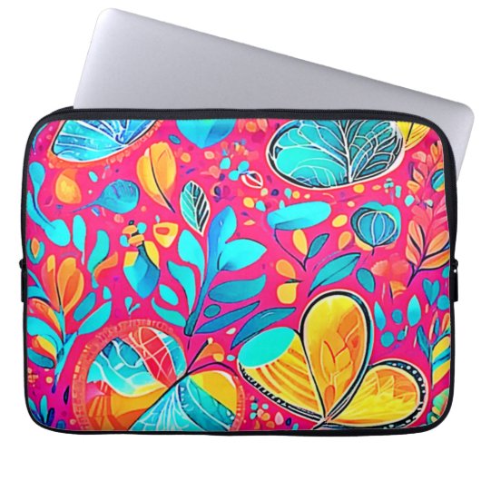Lebhafte Herzkultur Laptopschutzhülle (Vorderseite)