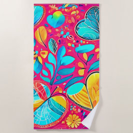 Lebhafte Herzkultur Strandtuch