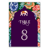 Lebhafte Hochzeit der indischen Volkskunst Tischnummer (Rückseite)