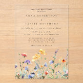 Lebhafte Hochzeit der Wasserfarben Acryleinladungen (Vorderseite)