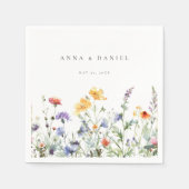 Lebhafte Hochzeit der Wasserfarben Serviette (Vorderseite)