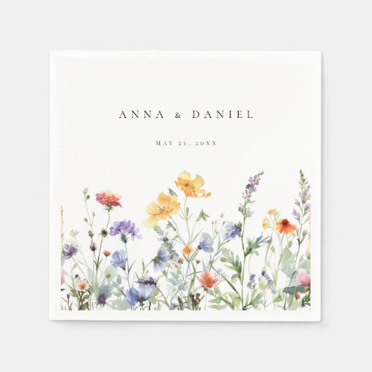 Lebhafte Hochzeit der Wasserfarben Serviette (Vorderseite)