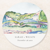 Lebhafte Hochzeit im Gebirge Scape Blush Wasserfar