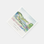 Lebhafte Hochzeit im Gebirge Scape Blush Wasserfar Serviette (Ecke)